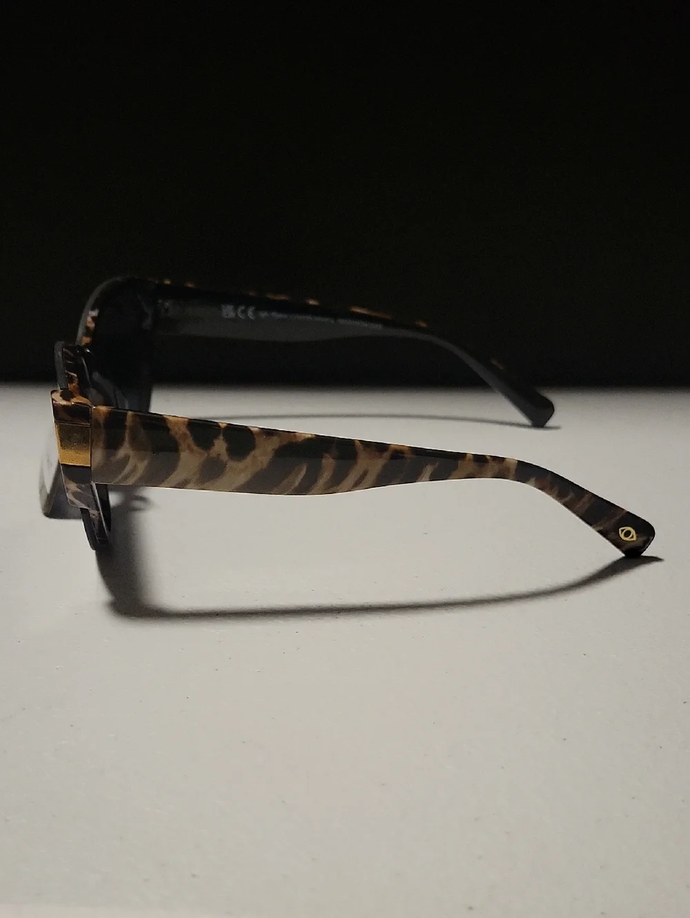 Foster Grant Black Cat-Eye Sunglasses with Gold Accents